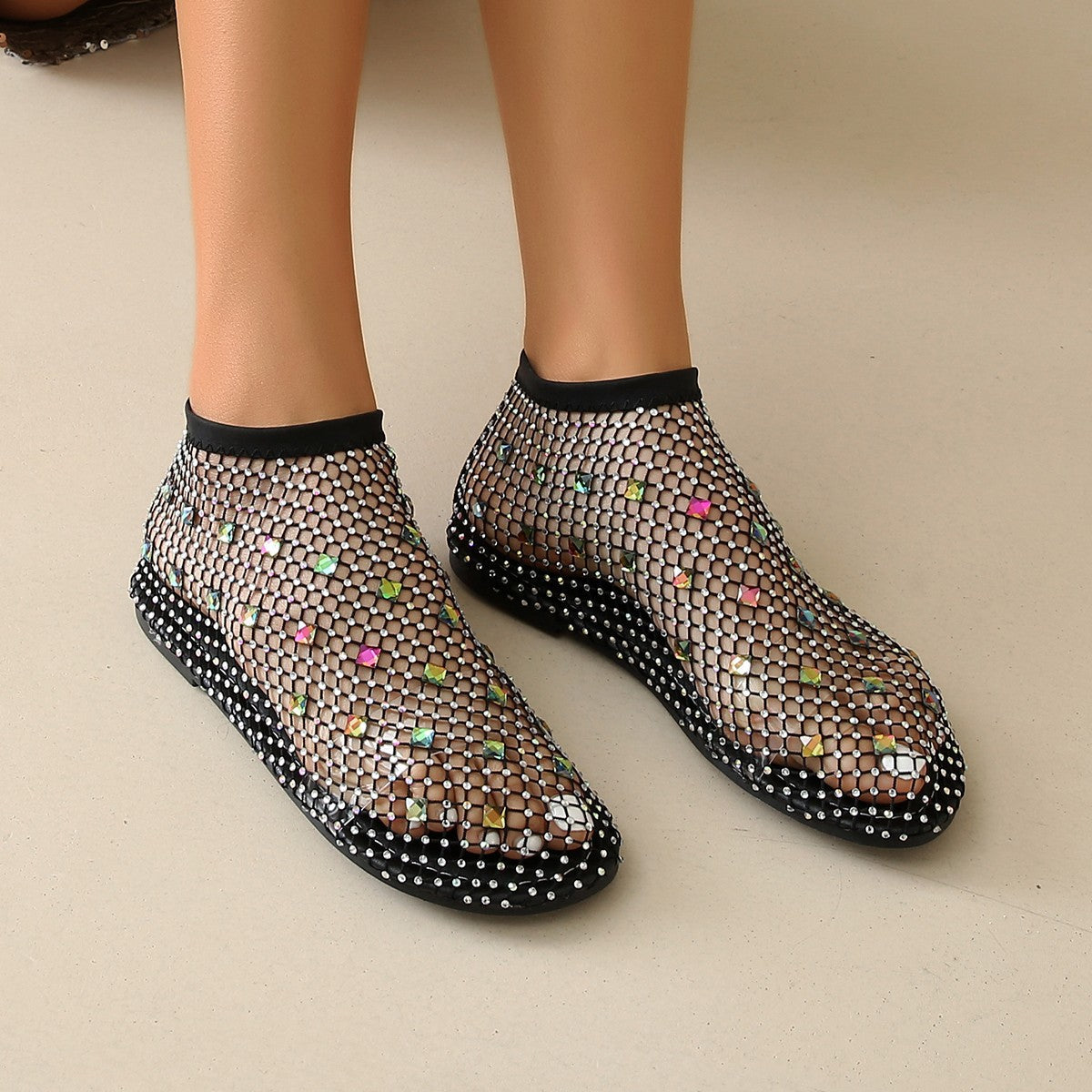 Damen Glitzernde Mesh-Sandalen R&B