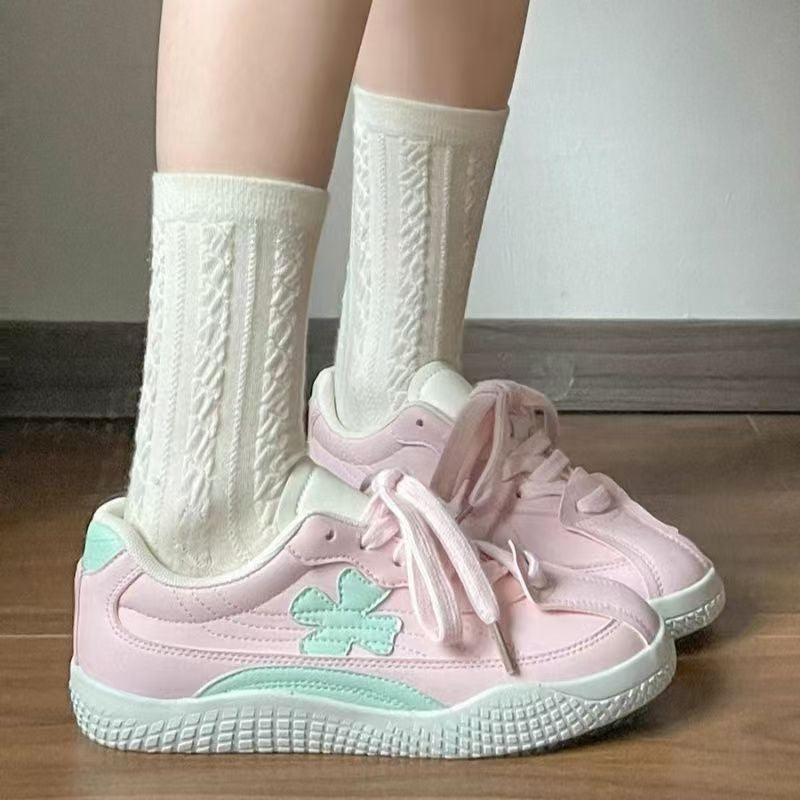 Damen Sportliche Sneakers mit floralem Design und lässiger Sohle