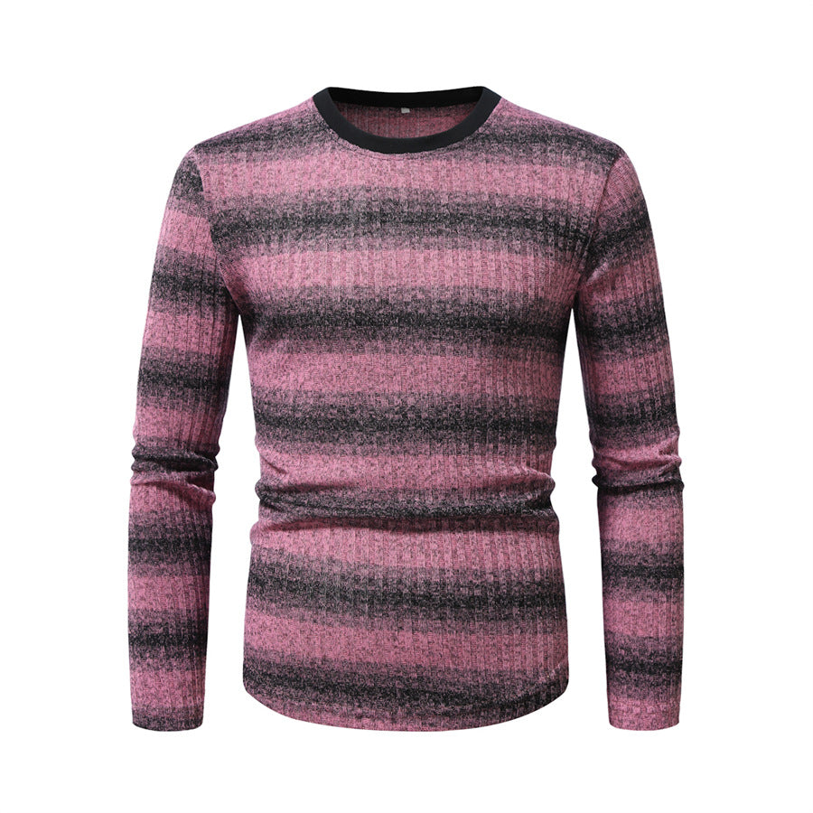 Herren Langarmshirt mit modischem Streifendesign und hochwertiger Baumwollmischung