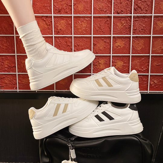 Damen Plattform Sneakers mit langlebiger Lederoberfläche und atmungsaktiver Dämpfung R&B