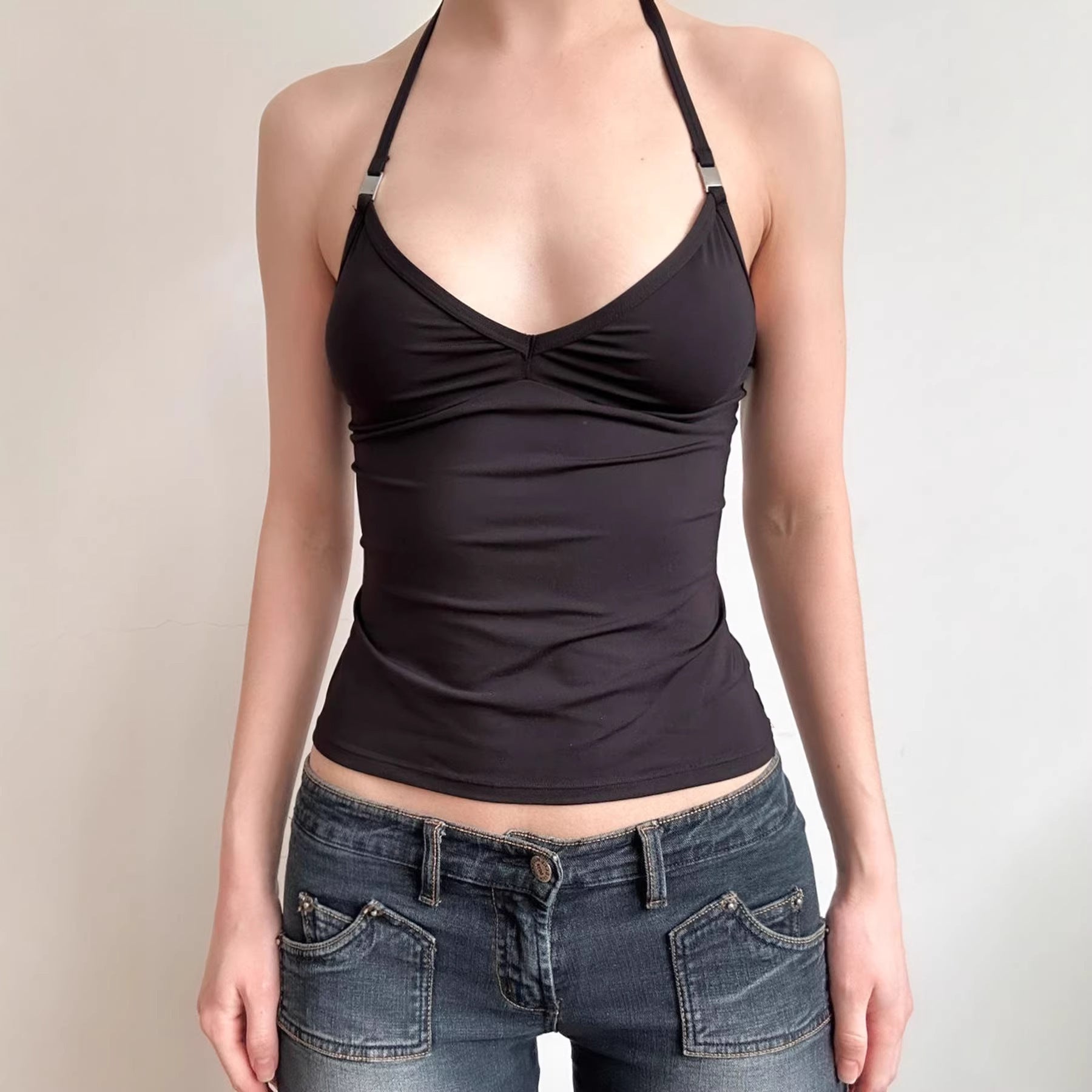 Damen Sportliches Spaghetti-Trägertop mit eleganten Akzenten R&B