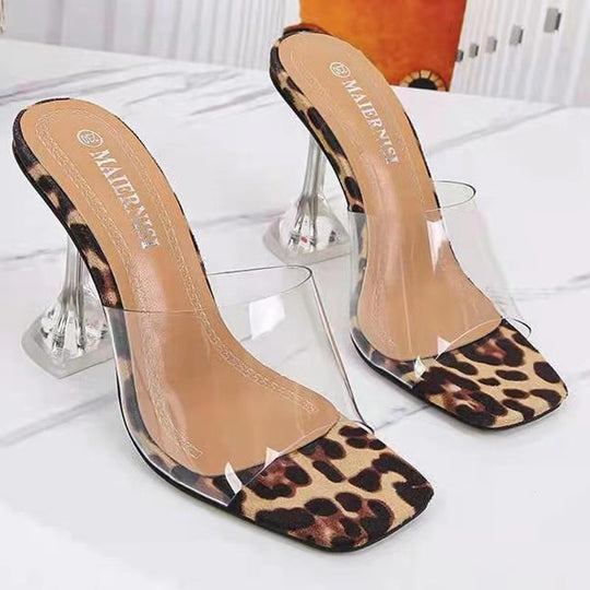 Damen High-Transparent-Pumps mit elegantem Blockabsatz R&B