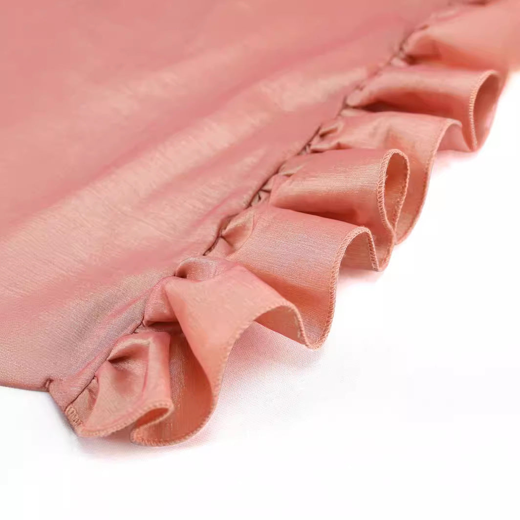Damen elegante Palazzo-Hose mit voluminösen Rüschendetails R&B