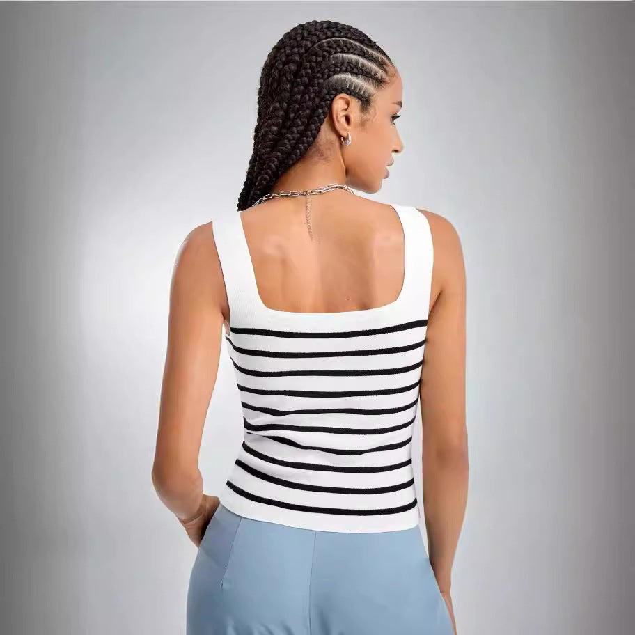 Damen gestreifter Baumwollbody R&B