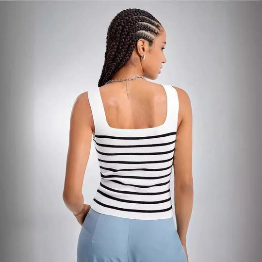 Damen gestreifter Baumwollbody R&B