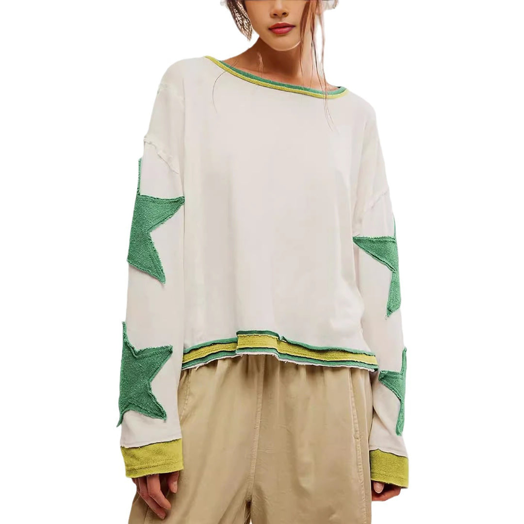 Damen lässiger Pullover mit Sternen-Design R&B