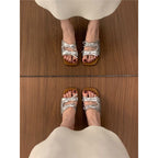 Damen elegante Mules mit zierlichen Schleifen