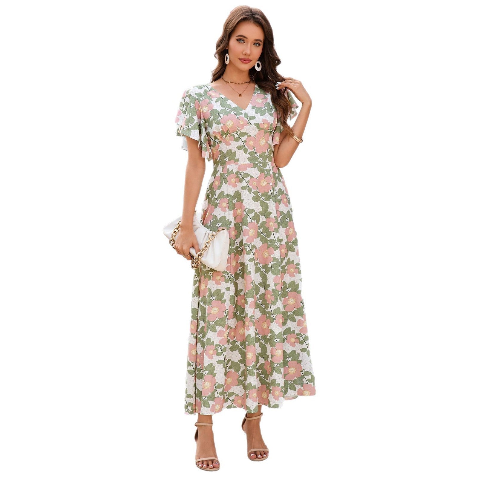Damen Maxikleid mit Blumenmuster R&B