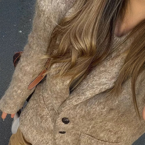 Damen elegante Blazerjacke aus hochwertigem Stoff mit feinem Muster R&B