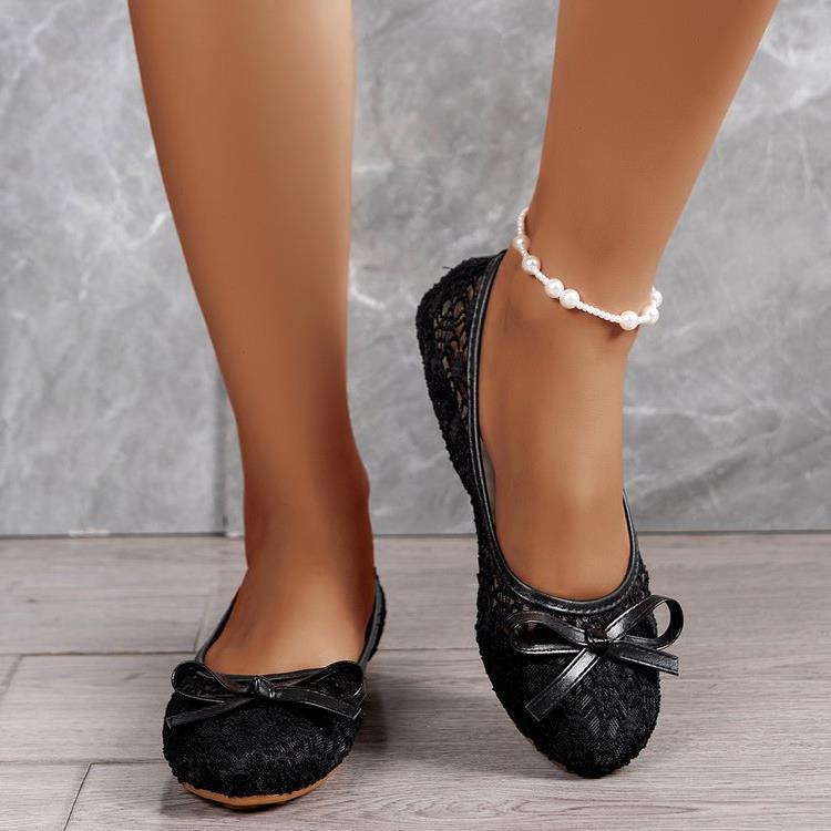 Damen Ballerinas mit filigranem Spitzen-Design und zarter Schleifen-Applikation R&B