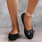 Damen Ballerinas mit filigranem Spitzen-Design und zarter Schleifen-Applikation R&B