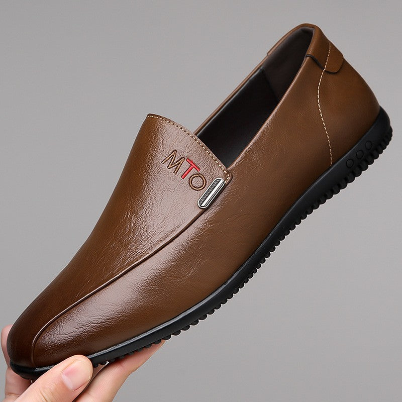Herren Elegante Slip-On Lederschuhe mit rutschfester Sohle und komfortablem Fußbett