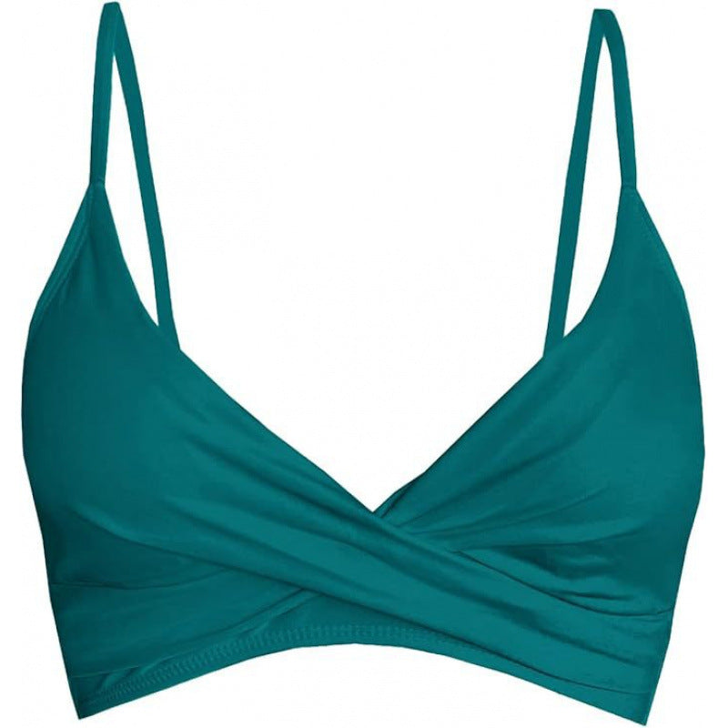 Damen Sportliches Bikini-Oberteil mit Wickel-Design R&B
