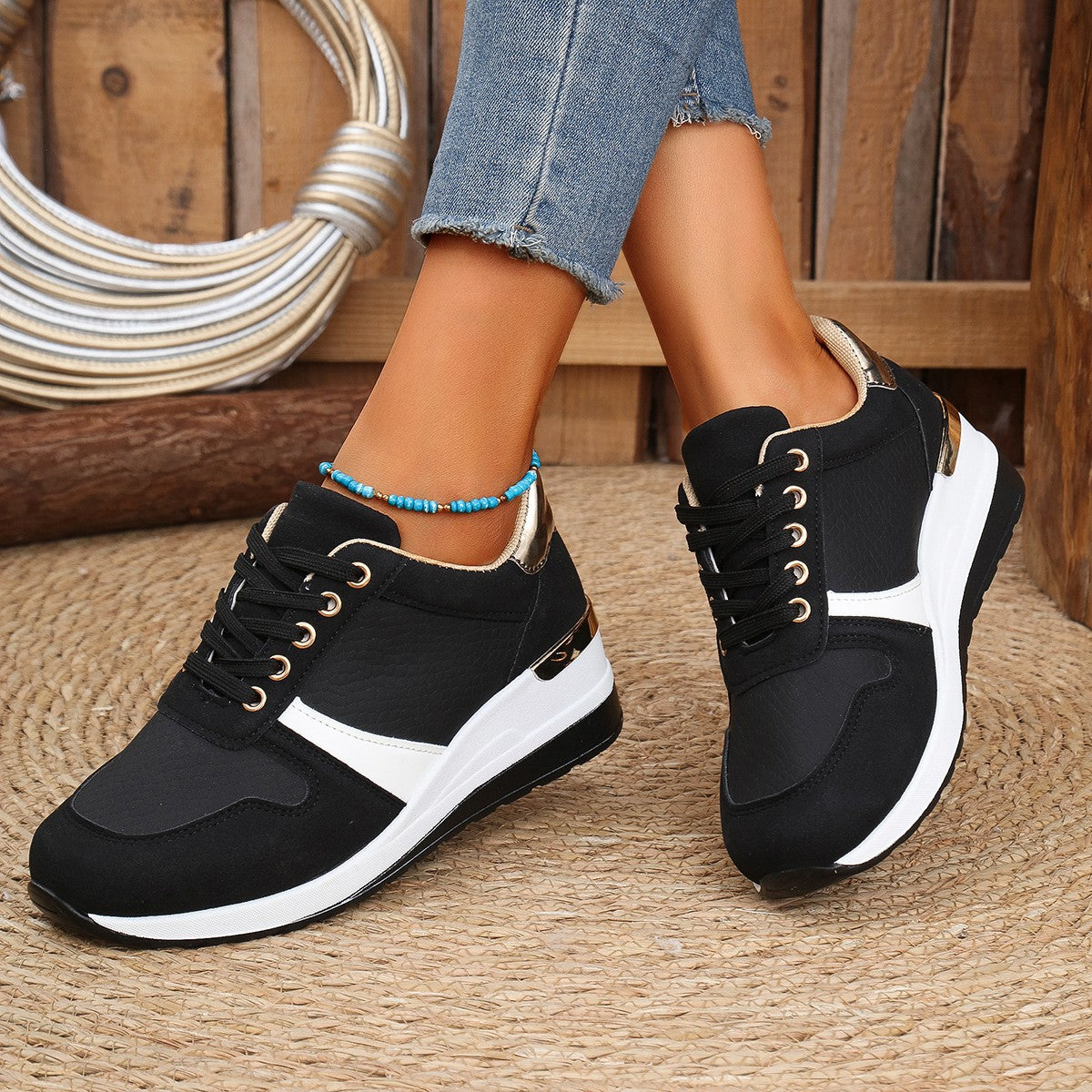 Damen Sportliche Sneakers mit glamourösen Akzenten R&B