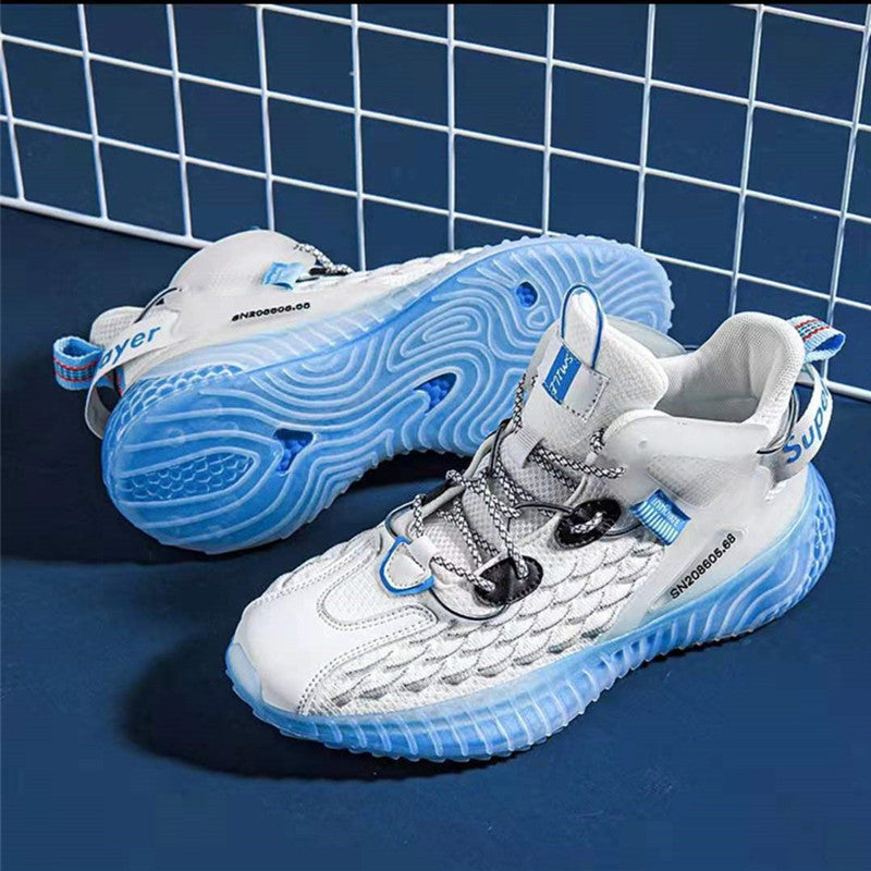 Unisex nan hoher Strick-Sneaker mit transluzenter Dämpfungssohle und TPU-Fersenstabilisator R&B