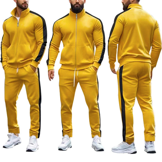 Herren Sportlicher Trainingsanzug mit modernem Stehkragen und praktischen Taschen R&B