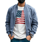 Herren nan Wildlederoptik Bomberjacke mit Reißverschluss und Rippbündchen R&B