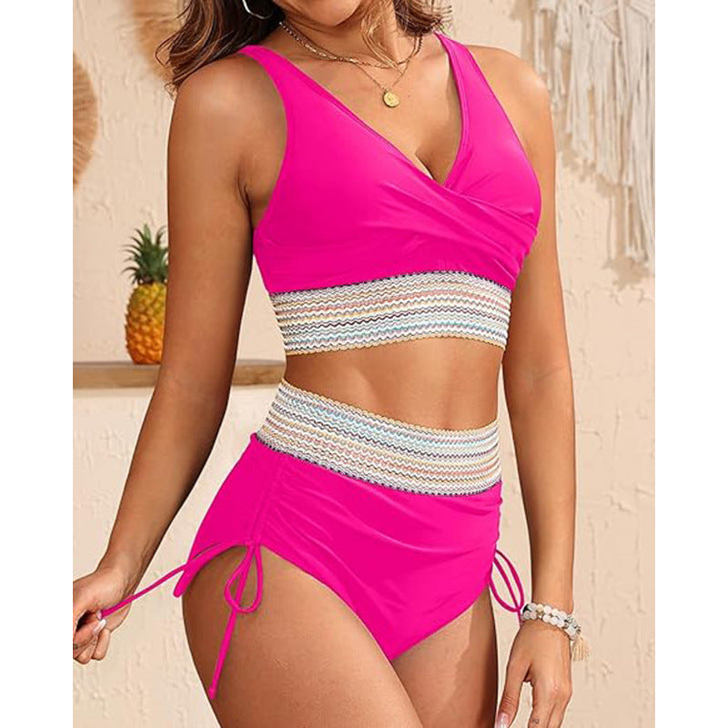 Damen Bikini-Set mit modischem Wickeldesign und verstellbaren Trägern R&B