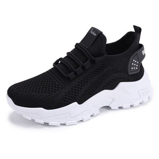 Damen Atmungsaktive Fitness Sneakers mit flexiblem Strickoberteil und rutschfester Sohle R&B