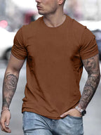 Herren lässiges T-Shirt mit strukturierter Oberfläche und bequemem Schnitt