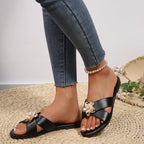 Damen modische Sandalen mit blühender Applikation R&B