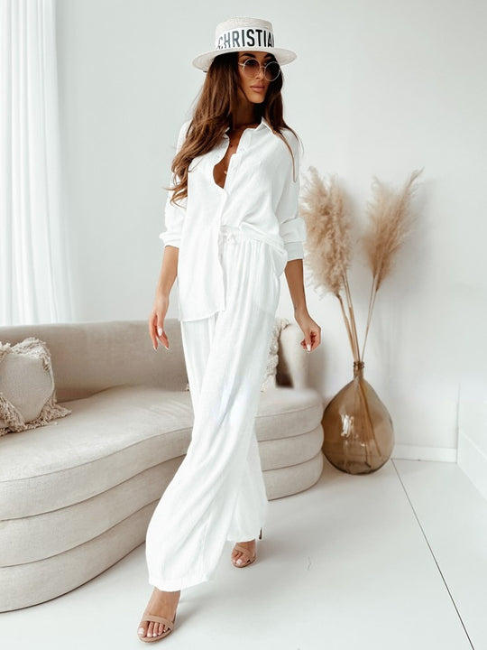 Damen Weit geschnittenes Ensemble mit asymmetrischem Design und elegantem Gürtel R&B
