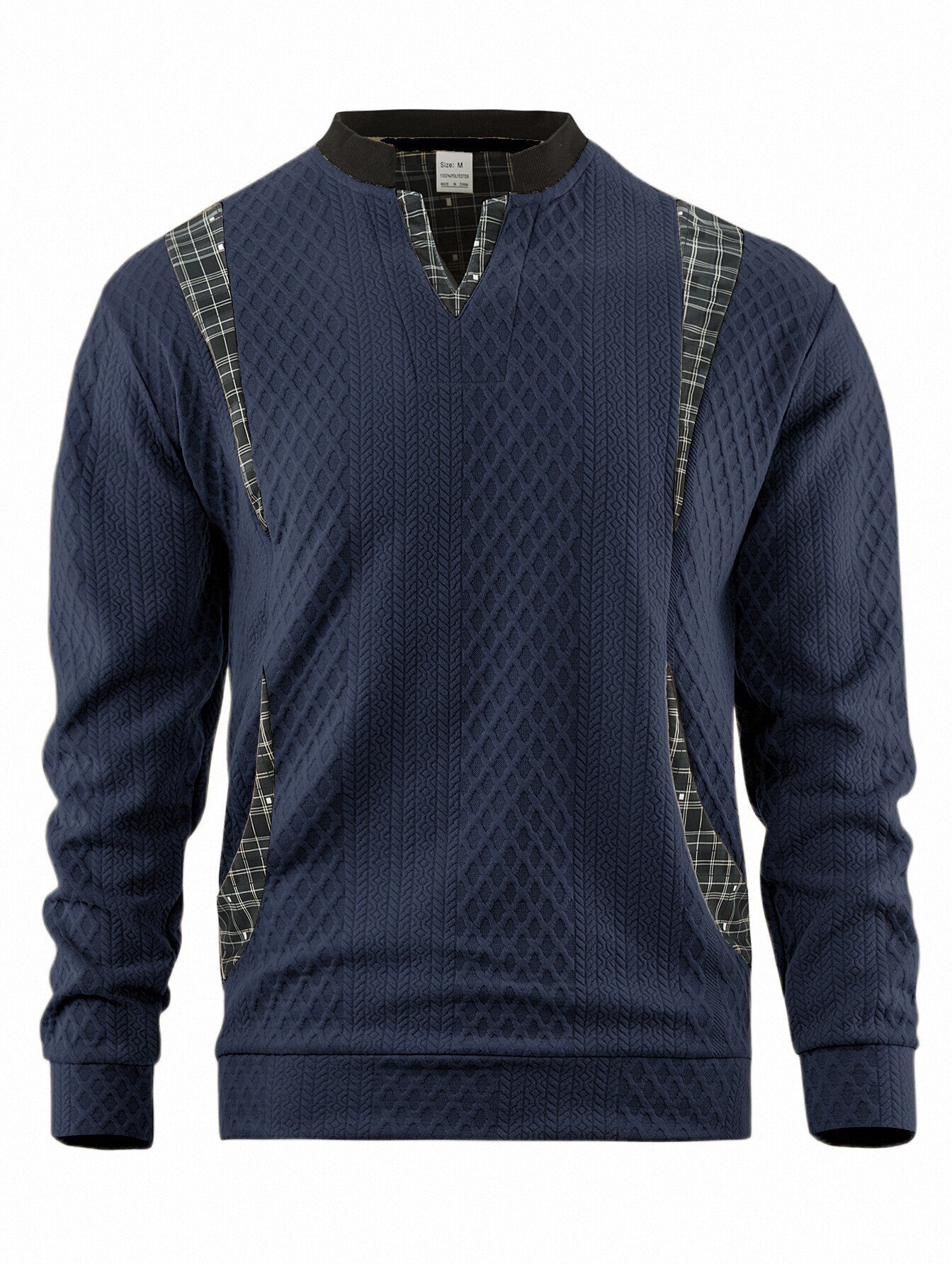 Herren Strickpullover mit modischen Karoelementen R&B
