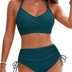 Damen Hochtailliertes Bikini-Set mit Wickeloberteil R&B