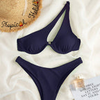 Damen Triangel-Bikini mit asymmetrischem Schnitt und gepolstertem Oberteil R&B