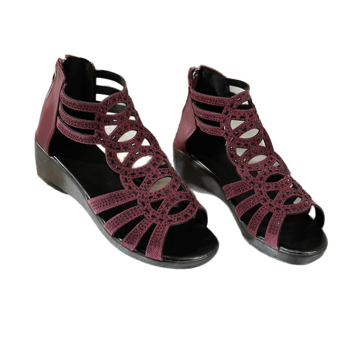 Damen Elegante Plateau-Sandalen mit modischen Riemen R&B