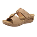 Damen Bequeme Wedge-Pantoletten mit verstellbaren Riemen und anatomischem Fußbett R&B