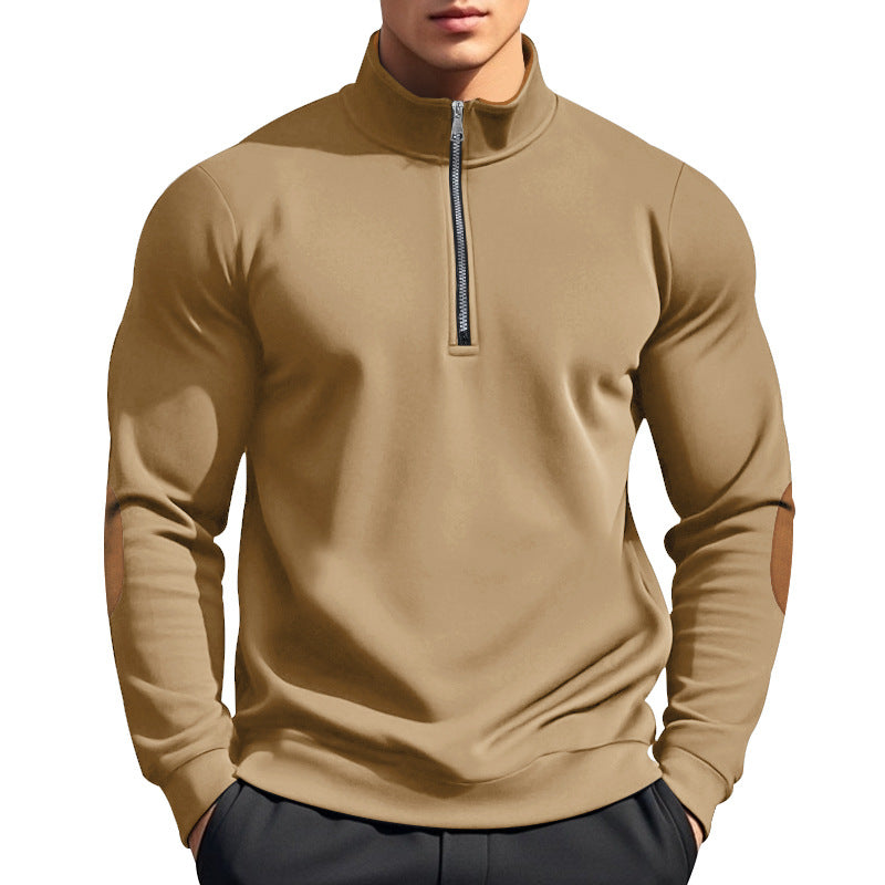 Herren Sweatshirt mit hochwertigem Stehkragen und eleganten akzenten R&B