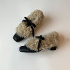 Damen Mokassins mit flauschigem Kunstfell und elegantem Riemen R&B