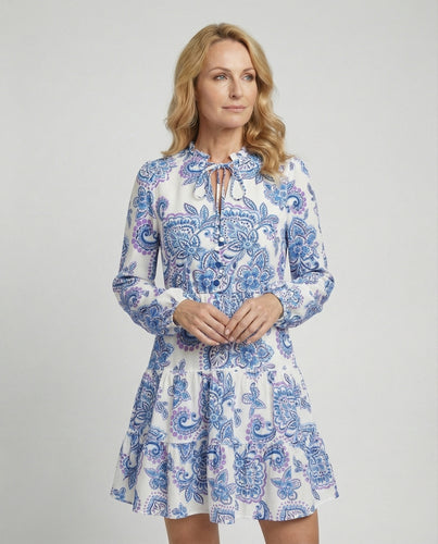 Damen Tunika Minikleid mit Puffärmeln