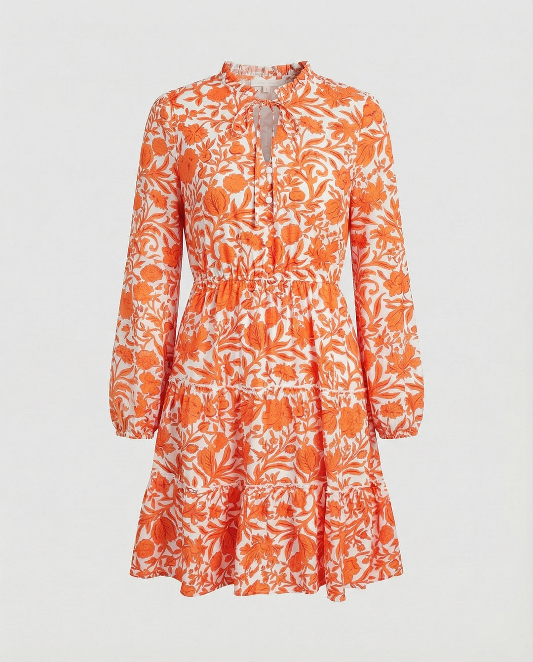 Damen Tunika Minikleid mit Puffärmeln