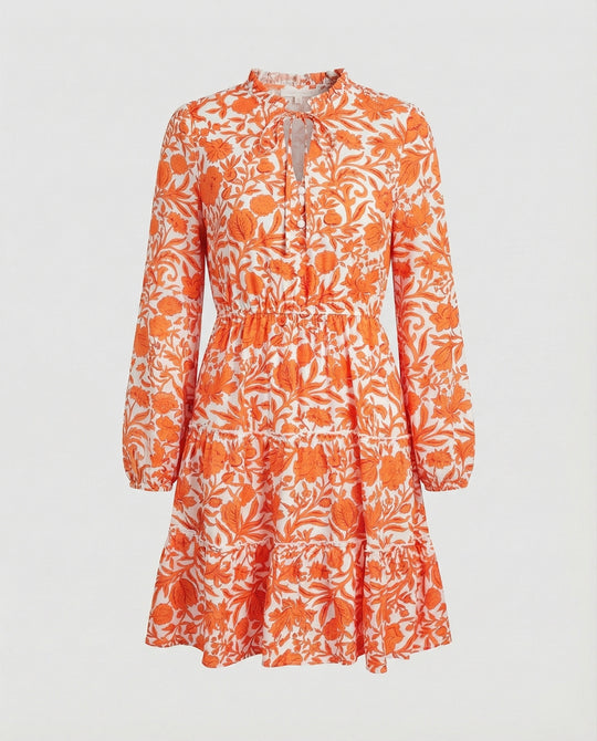 Damen Tunika Minikleid mit Puffärmeln