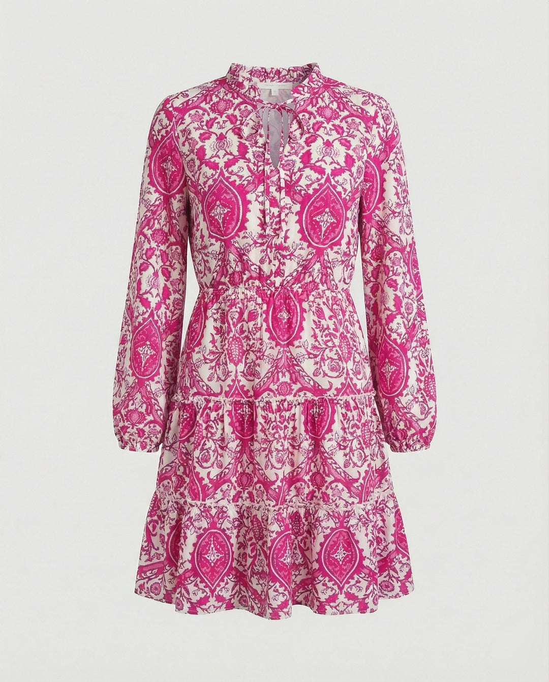 Damen Tunika Minikleid mit Puffärmeln