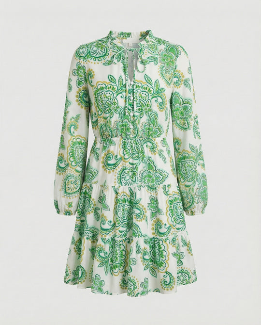 Damen Tunika Minikleid mit Puffärmeln