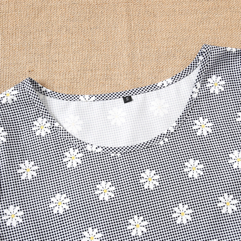 Damen Kurzarm Bluse mit floralem Design und Rüschendetails R&B