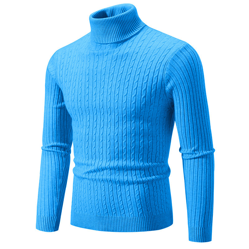 Herren Rollkragenpullover mit strukturiertem Zopfmuster R&B