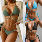 Damen Triangel-Bikini mit glamourösen Anhängern R&B