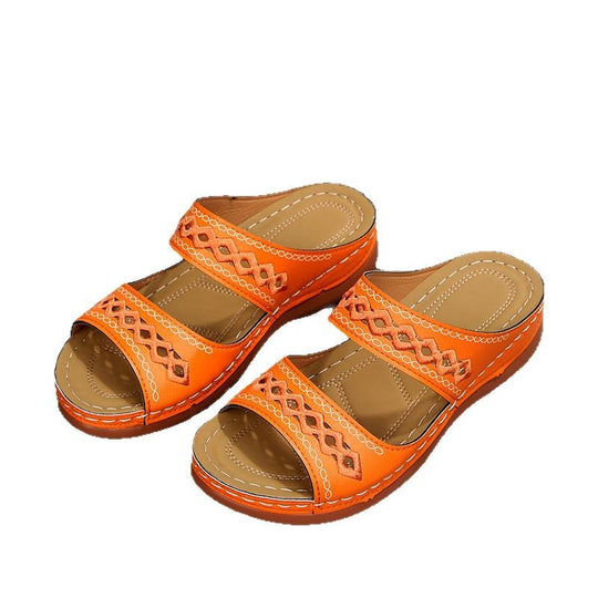 Damen bequeme Riemchen-Sandalen mit dekorativen Details R&B