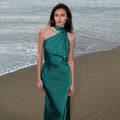 Damen Elegantes Maxikleid mit schmalem Schnitt und asymmetrischem Träger R&B
