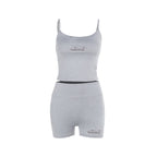 Damen sportliches Crop-Top und Shorts-Set R&B