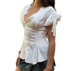 Damen Blusenshirt mit modischem Schnitt und Rüschendetails R&B