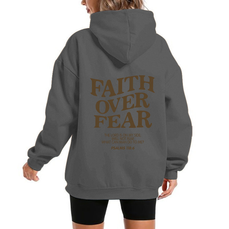Damen Kapuzensweater mit motivierendem Schriftzug und bequemem Schnitt R&B