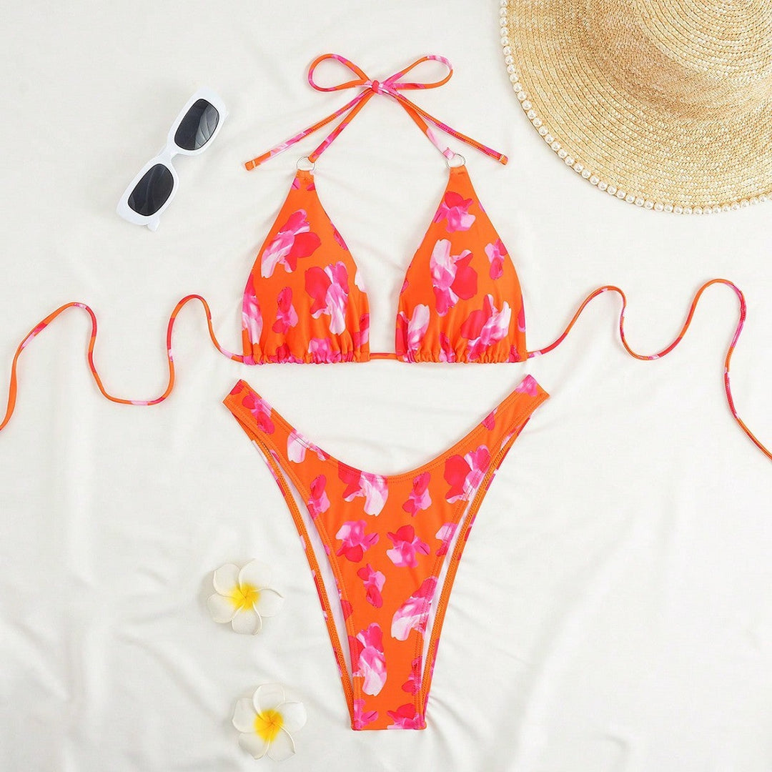 Damen Triangel-Bikini-Set mit floralem Design R&B