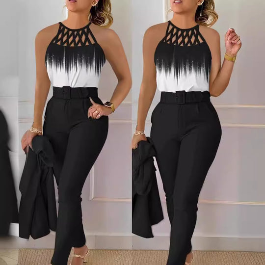 Damen Eleganter Jumpsuit mit raffiniertem Schnürdesign R&B