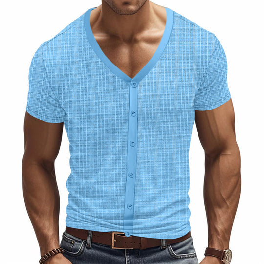 Herren kurzärmliges Hemd mit strukturiertem Design R&B