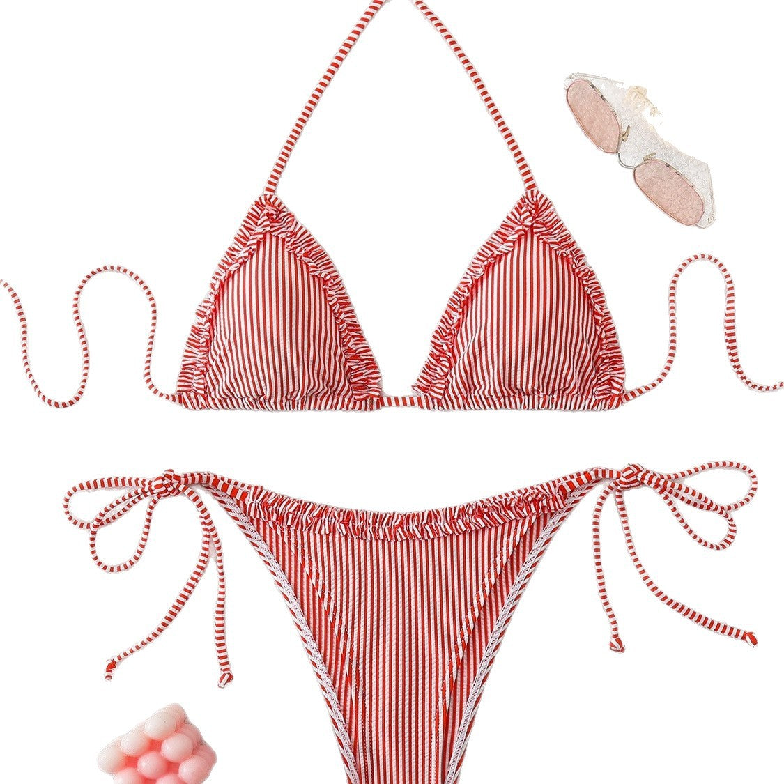 Damen Triangel-Bikini mit lässigen BindR&Bändern R&B